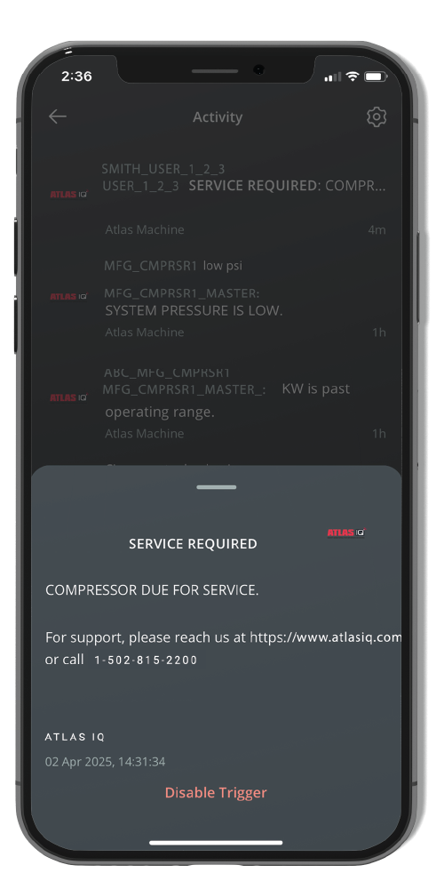 Compressor Service - Atlas IQ App